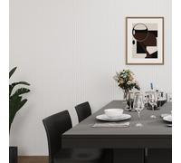 Jobu Small Fluted Mini Ribbed Wall Panels in DIY Primed Ready to Paint, 240cm x 60cm, (10 Pack)