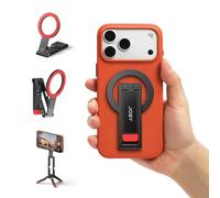JOBY AC02 Magnetic Phone Tripod Stand | Aluminium Mini Pocket Tripod, N52 Strong Magnet, Quick Mount, Black, for iPhone 17 16 15 14 13 12 Series