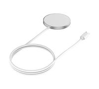 JOBY Magnetic Wireless Charger, Wireless Charger Compatible with MagSafe, Qi Technology, 15W Fast Charging, Compatible with iPhone and Android Smartphones, 1m USB-C Cable, Grey