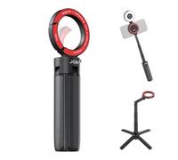 JOBY TelePod Scout Magnetic Tripod Kit - 14N Dual-Sided Magnetic Selfie Stick & 4-Leg Quadpod with Detachable LED Fill Light, Lightweight Carabiner, Extendable, Dimmable 2500K-8500K, CRI 92+