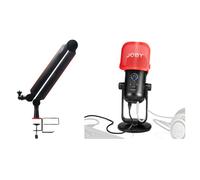 Joby Wavo Pod USB Microphone & JB01803-BWW Wavo Boom Arm Bundle, Black,Red