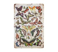 JOCASA Butterfly Species Vintage Metal Poster Sign Decor-Retro Aluminum Metal Tin Sign for Home Wall Decor, Office, Bedroom, Signs Gift,12''x 8''