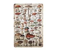JOCASA Mushroom Species Vintage Metal Poster Sign Decor-Retro Aluminum Metal Tin Sign for Home Wall Decor, Office, Bedroom, Signs Gift,12''x 8''