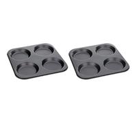 Jocbinltd 5501 4 Cup Yorkshire Pudding Tray, Black (Pack of 2)