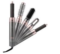 Jocca Hot Air Brush, 5 in 1, Hair Dryer, Curler, Straightener and Volume Control, 1000 W, 5 Interchangeable Heads, Professional Styles Home