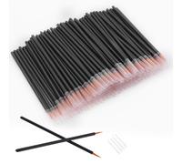 JOCEMY 100 Pack Disposable Eyeliner Brush, Ultra-fine Point Eye Liner Applicator Cosmetic Eye Wands Makeup Brushes Tools (Color: Black)