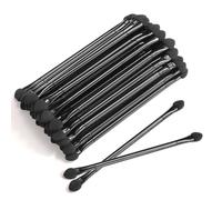 JOCEMY 30 PCS Professional Disposable Dual Side Sponge Eyeshadow Brush, Double Head Eye shadow Brushes Makeup Applicator Cosmetic Tools(Length: 12 cm, Round Handle, Black)