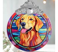 Jocidea Christmas Ornament, Golden Retriever Christmas Decor, Golden Retriever Ornaments for Christmas Tree, Stained Glass Ornament, Golden Retriever Gifts, Holiday Decorations and Xmas Gifts Ideas