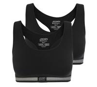 Jockey Cotton Stretch 2-Pack Crop Top, Black - XS