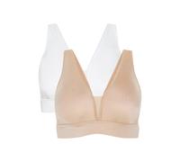 Jockey Forever Fit V-Neck Unlined Bra 2 Pack BLACK,WHITE SMALL