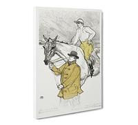 Jockey Going To The Post By Henri De Toulouse Lautrec Classic Painting Canvas Wall Art Print Ready to Hang, Framed Picture for Living Room Bedroom Home Office Décor, 20x14 Inch (50x35 cm)