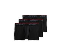 Jockey Men's Chafe Proof Pouch Microfiber 3" Trunk - 3 Pack, Black, XL