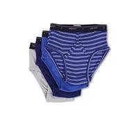 Jockey Men's Cotton Low-Rise Brief 4-Pack Intense Royal/Majestic Blue/Mid Grey/Majestic Blue Stripe 36