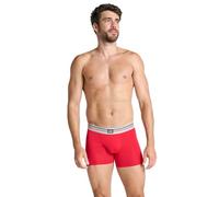 Mens 3 Pack Jockey USA Originals Cotton Stretch Boxer Shorts S Red/Grey/Navy