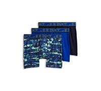 Jockey Men's Underwear Active Microfiber 5" Boxer Brief - 3 Pack, Bluest Blue/Smoky Stripe Blues/True Navy, XL