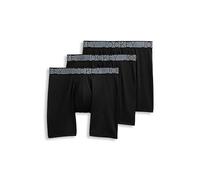 Jockey Men's Underwear Active Microfiber 9" Long Leg Boxer Brief - 3 Pack, Black, S