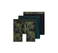 Jockey Men's Underwear Active Microfiber 9" Long Leg Boxer Brief - 3 Pack, Black Spruce, S