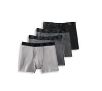Jockey Men's Underwear ActiveBlend Boxer Brief - 4 Pack Pewter/Black/Charcoal Heather/Quartz Grey L