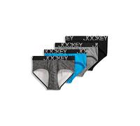 Jockey Men's Underwear ActiveStretch Brief - 4 Pack, Pebble/Z Stripe/Extra Turquoise/Black, M