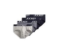 Jockey Men's Underwear ActiveStretch Brief - 4 Pack, True Navy/Lantern Grey/True Navy/Grey Heather, S