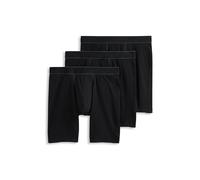 Jockey Men's Underwear Chafe Proof Pouch Cotton Stretch 8.5" Long Leg Boxer Brief - 3 Pack, Black Out, L