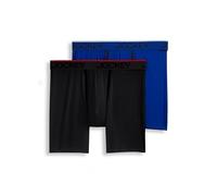 Jockey Men's Underwear Chafe Proof Pouch Microfiber 6" Boxer Brief, Blue Jay/Black Out, 4XL Big