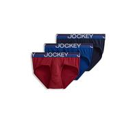 Jockey Men's Underwear Infinite Cool Microfiber Stretch Brief - 3 Pack, Red Apple/Marina Blue/True Navy, XXL Big