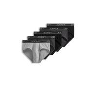 Jockey Men's Underwear Lightweight Cotton Blend Brief - 5 Pack, Black/Charcoal Heather/Trusted Pewter/Quartz Grey/Black, L