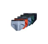Jockey Men's Underwear Lightweight Cotton Blend Brief - 5 Pack, Shower/Red Kaolin/Fresh Coast/Cactus Pine/True Navy, M