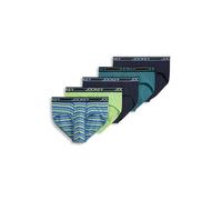 Jockey Men's Underwear Lightweight Cotton Blend Brief - 5 Pack, True Navy/Teal Slate/Daring Stripe Blues/Spearmint/True Navy, M