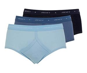 Jockey UK Classic Cotton Rib Y-Front Brief 3Pack, Navy/Indigo/Azure, 38 Waist