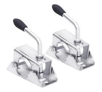 Jockey Wheel Clamps Silver Galvanised Steel 48mm Post 13.5x6.5x14cm 2pc EasyFit