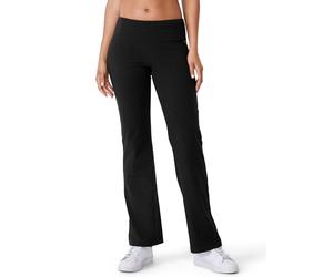 Jockey Women's Active Cotton Stretch Slim Bootleg Yoga Pants, Black, Large