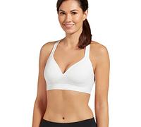 Jockey Women's Active Mid Impact Molded Cup Seamless Sports Bra, Opaque, White, L