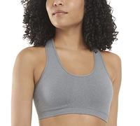 Jockey Women's Mid Impact Removable Cup Seamless Sports Bra, Opaque, Grey Melange, M
