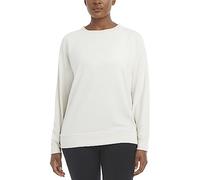 Jockey Women's Oversized Rib Detail Crew Neck Pullover Sweatshirt, Birch, S