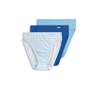 Jockey Women's Underwear 100% Cotton Elance French Cut - 3 Pack, Blue Stardust/Boardwalk Stripe/Marina Blue, 7