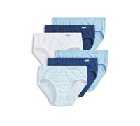 Jockey Women's Underwear Elance Bikini - 6 Pack, White/Boardwalk Stripe/Marina Blue/Blue Stardust/Marina Blue/Blue Stardust, 5