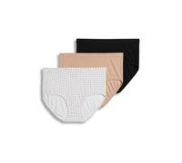 Jockey Women's Underwear Elance Breathe French Cut - 3 Pack, Light/Simple Dot/Black, 11