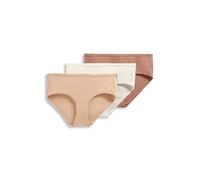 Jockey Women's Underwear Organic Cotton Stretch Logo Hipster - 3 Pack, Ivory/Light/Almond, XL
