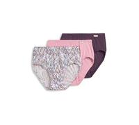 Jockey Women's Underwear Plus Size Elance French Cut - 3 Pack, Pink Harmony/Uneven Lines/Cherry Wine, 10 Plus