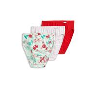 Jockey Women's Underwear Plus Size Elance French Cut - 3 Pack, Red Holiday Bow, 7