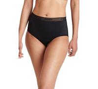 Jockey Women's Worry Free Microfiber Moderate Absorbency Brief, Black, 2XL