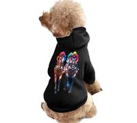 Jockeys Horse Racing Funny Dog Hoodie Pet Costumes Sweatshirt for Small Medium Large Puppy Cat Clothes