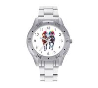 Jockeys Horse Racing Quartz Watch Alloy Watch Dress Decorative for Business Men Women with Design Pattern Print