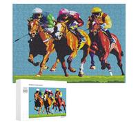 Jockeys Horses Racing 300/500/1000 Piece Puzzles Customized Challenging Gifts for Adults 300 PCS