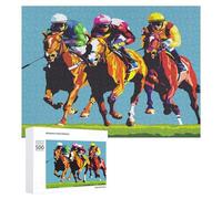 Jockeys Horses Racing 300/500/1000 Piece Puzzles Customized Challenging Gifts for Adults 500 PCS