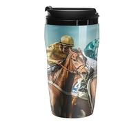 Jockeys Horses Racing Game Portable Coffee Cups Insulated Mug Water Tumbler with Lid Sealed for Hot Cold Drinks 250ml