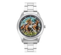 Jockeys Horses Racing Game Simple Stainless Watch Fashion Designer Wristwatch Easy Reader Analog Watches Gifts for Men