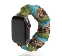 Jockeys Horses Racing Game Soft Elastic Scrunchie Watch Strap Compatible with IWatch Series 6 5 4 3 2 1 Printed Wristbands Bands